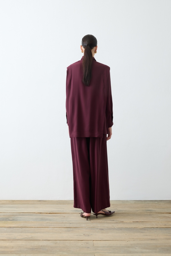 Miori Enna Pantolonlu Modal Takım Bordo