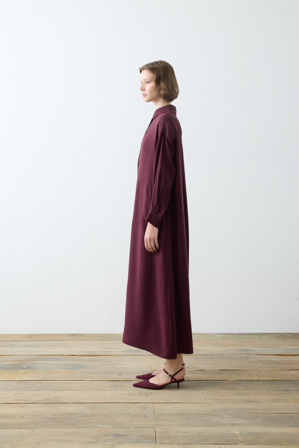Miori Monaco Modal Elbise Bordo