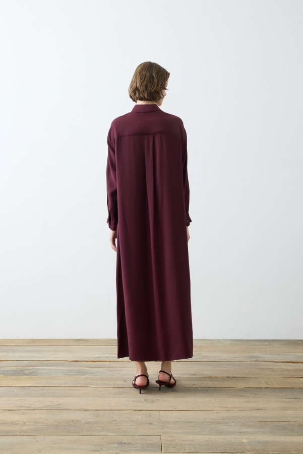 Miori Monaco Modal Elbise Bordo
