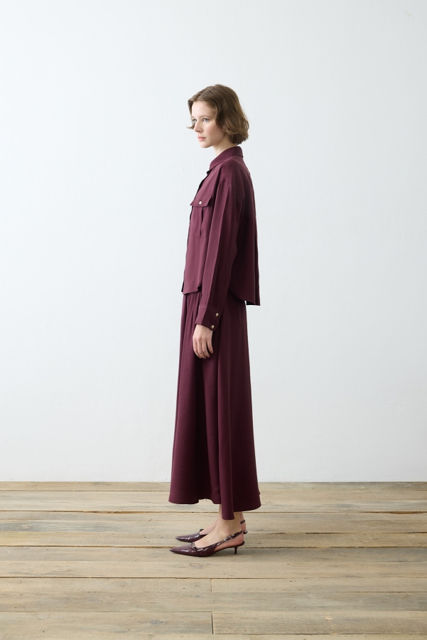 Miori Ombre Etekli Modal Takım Bordo