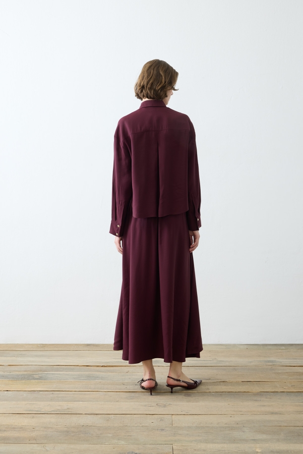 Miori Ombre Etekli Modal Takım Bordo