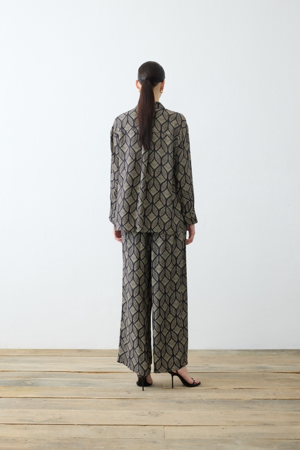 Miori Torino Pantolonlu Rayon Viskon Takım Siyah